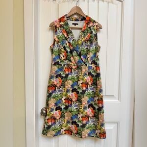 Liberty Art Fabrics Cotton Collared Sleeveless Dress with Pockets. Size 10